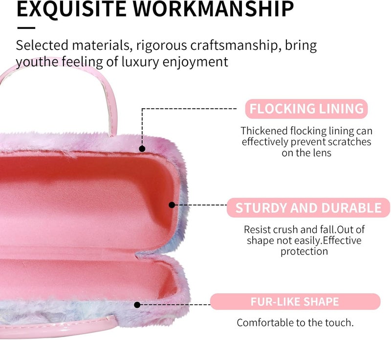 PERFECTSIGHT Store Hard Shell Eyeglasses Case, PU Leather Protective Glasses Case, Cute Eyeglass Case for Women Men Girls - Image 4